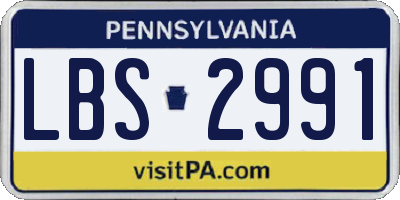 PA license plate LBS2991