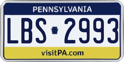 PA license plate LBS2993
