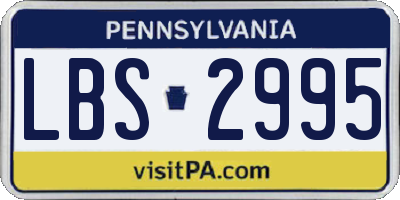 PA license plate LBS2995