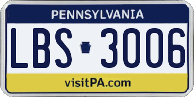 PA license plate LBS3006