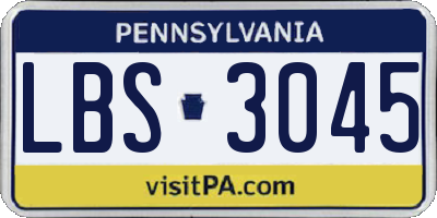PA license plate LBS3045