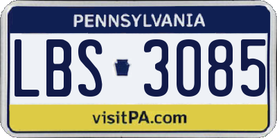 PA license plate LBS3085