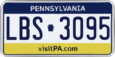 PA license plate LBS3095