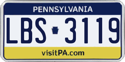 PA license plate LBS3119