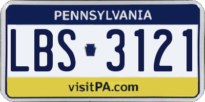PA license plate LBS3121