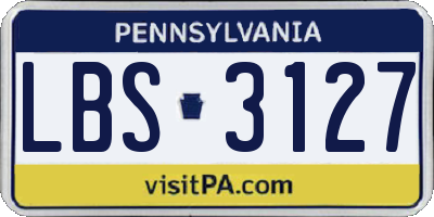 PA license plate LBS3127