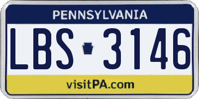 PA license plate LBS3146