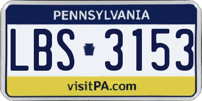 PA license plate LBS3153