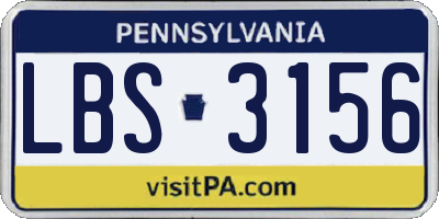 PA license plate LBS3156