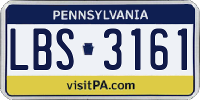 PA license plate LBS3161