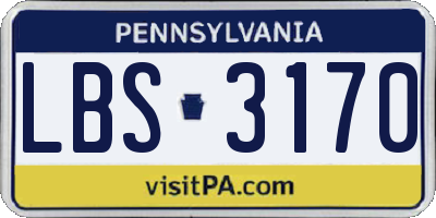 PA license plate LBS3170