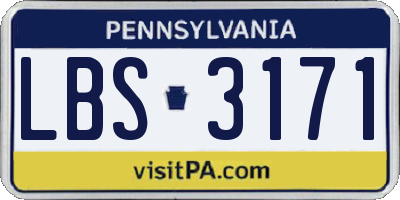 PA license plate LBS3171