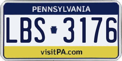 PA license plate LBS3176