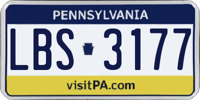 PA license plate LBS3177