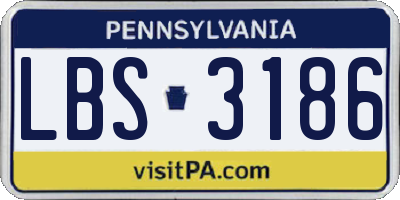 PA license plate LBS3186