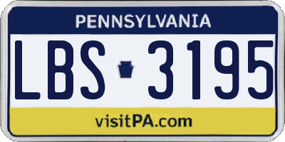 PA license plate LBS3195