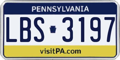 PA license plate LBS3197