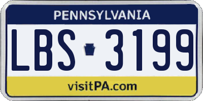 PA license plate LBS3199