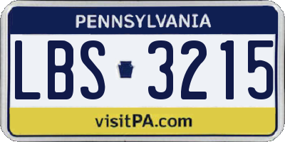 PA license plate LBS3215