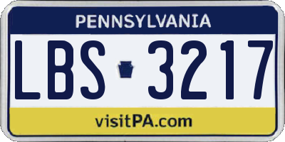 PA license plate LBS3217