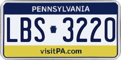 PA license plate LBS3220