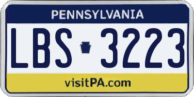 PA license plate LBS3223