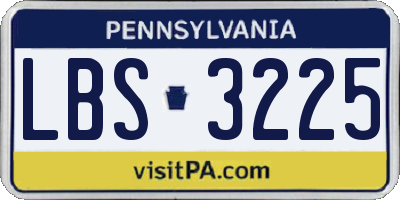 PA license plate LBS3225