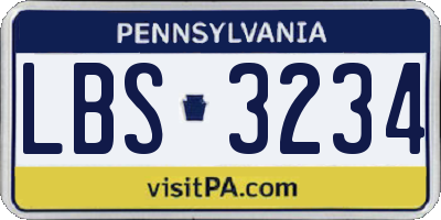PA license plate LBS3234