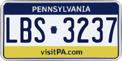PA license plate LBS3237