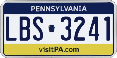PA license plate LBS3241