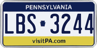 PA license plate LBS3244