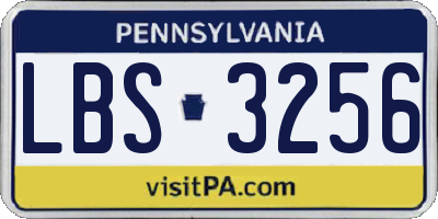 PA license plate LBS3256