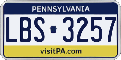 PA license plate LBS3257