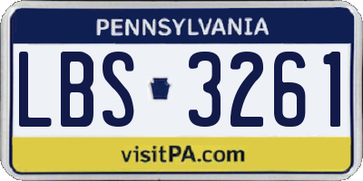 PA license plate LBS3261