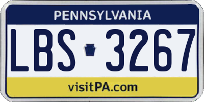 PA license plate LBS3267