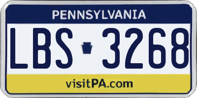 PA license plate LBS3268