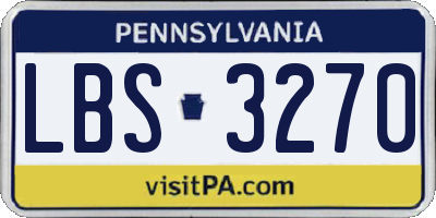 PA license plate LBS3270