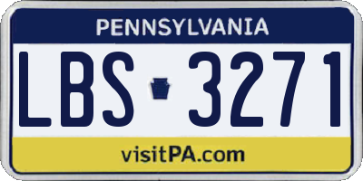 PA license plate LBS3271