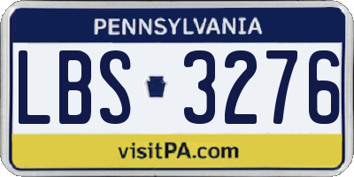 PA license plate LBS3276
