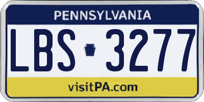 PA license plate LBS3277