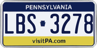 PA license plate LBS3278