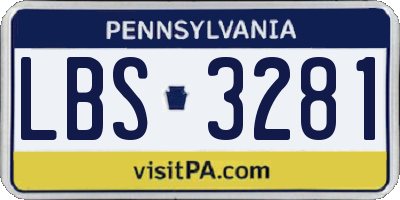 PA license plate LBS3281