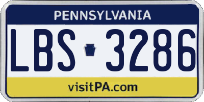 PA license plate LBS3286