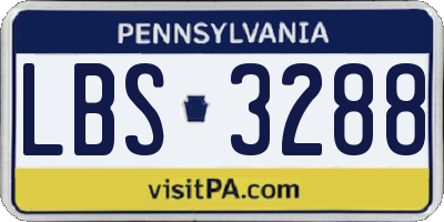 PA license plate LBS3288