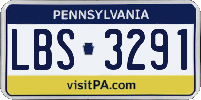 PA license plate LBS3291