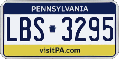 PA license plate LBS3295