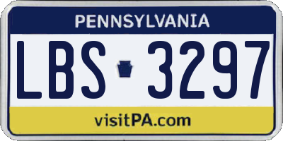PA license plate LBS3297