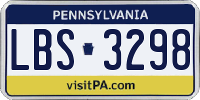 PA license plate LBS3298