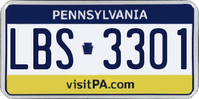 PA license plate LBS3301