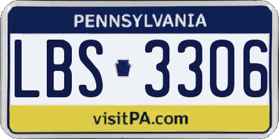 PA license plate LBS3306